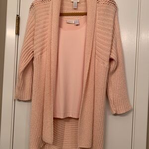 Chico's soft peach Women's Sweater and tank top